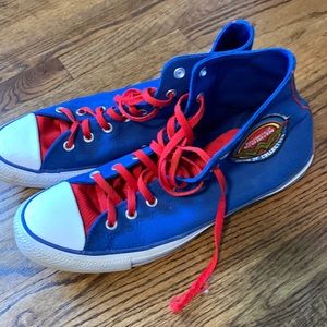 Converse size 12 custom patched superhero